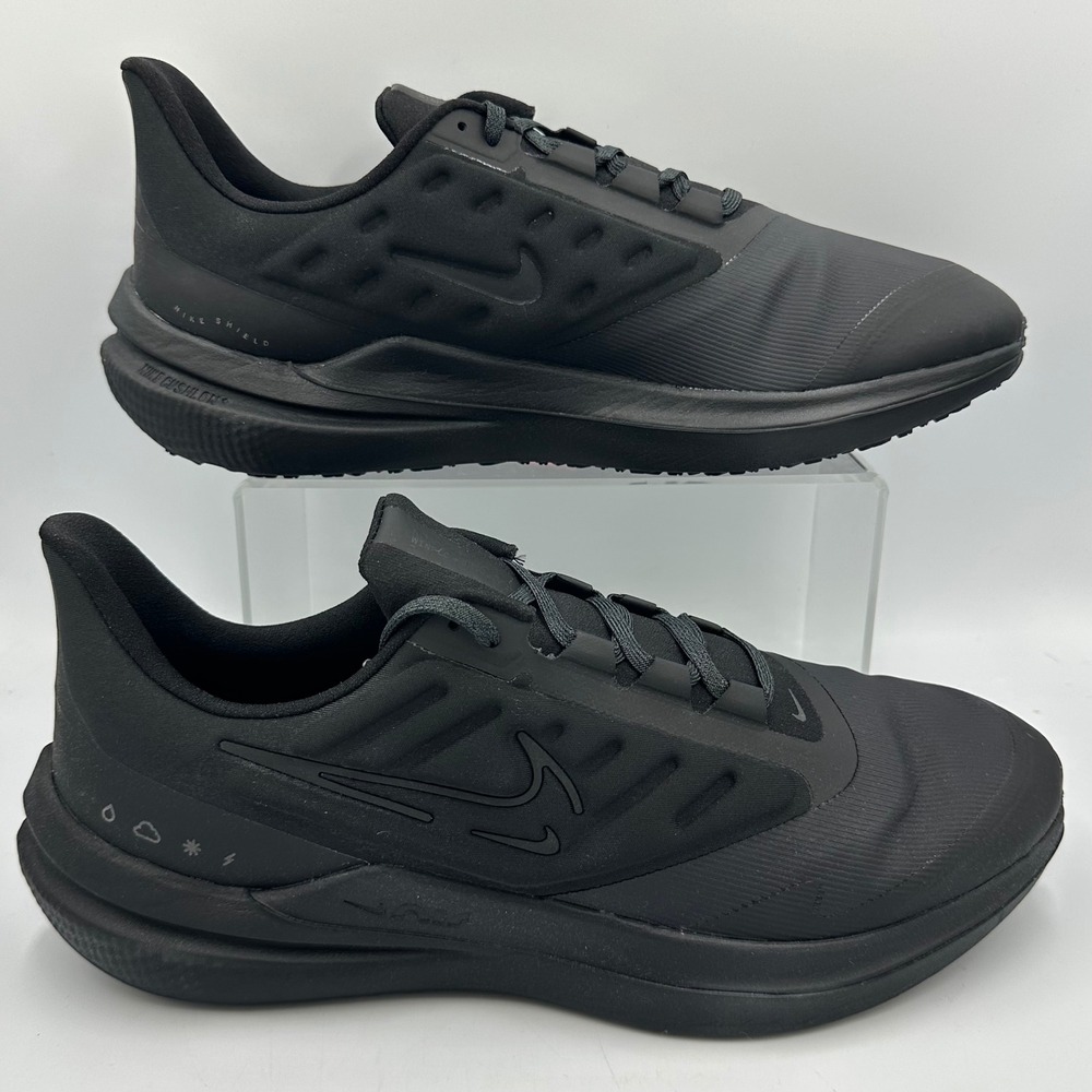Nike‎ Air Winflo Shield Men 13 Triple Black Weatherized Running Shoes DM1106-007 - Picture 4 of 15